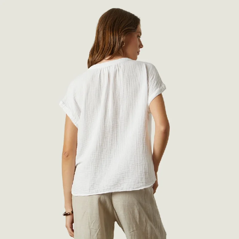 Pamela Short Sleeve Blouse (White)