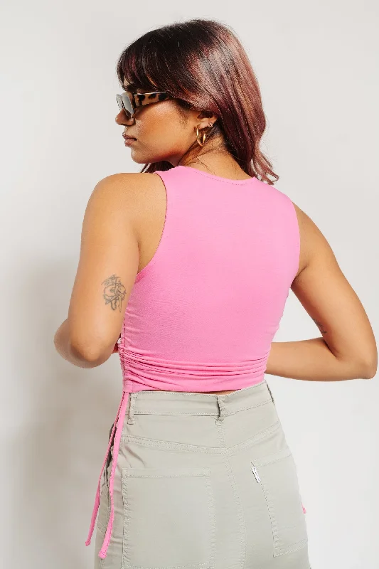 Pink Drawstring Top