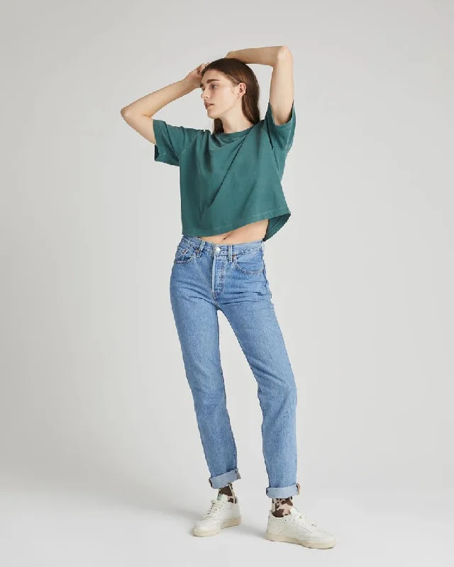 Relaxed Crop Tee (Green Garden)