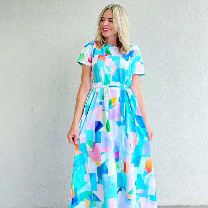 Sea Glass Ocean Tones Maxi Dress