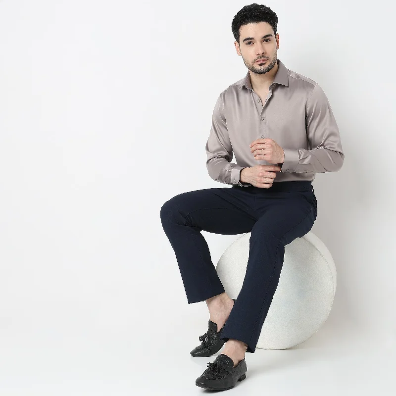 Slim Fit Solid Shirt