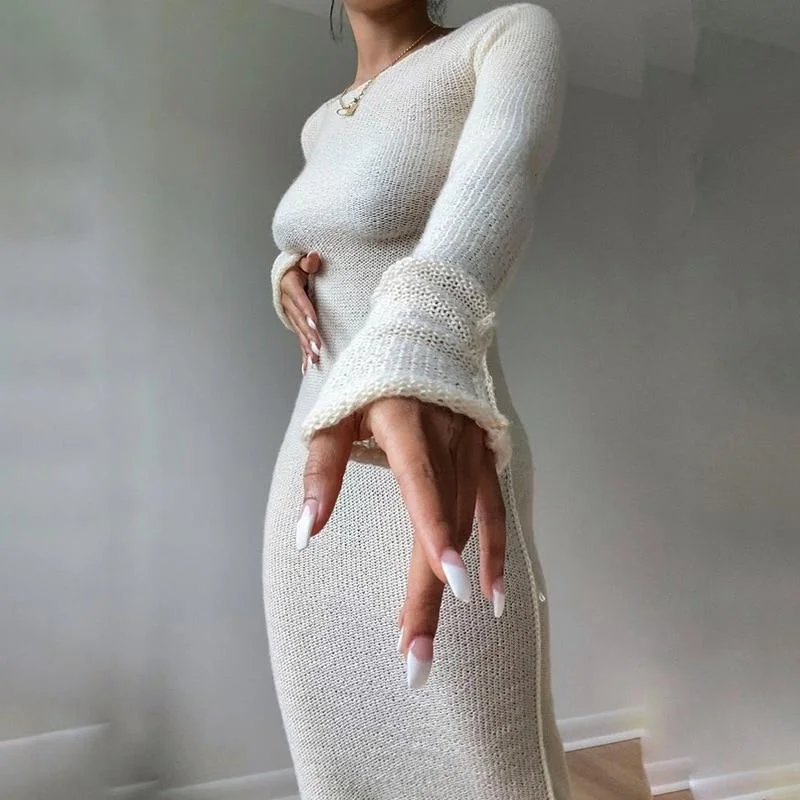 Elegant Sexy Long Sleeve Bodycon Maxi Dresses