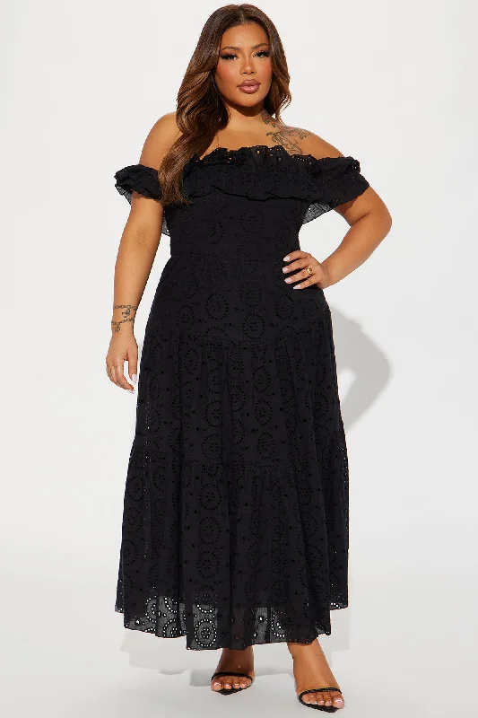 Stephanie Tiered Maxi Dress - Black