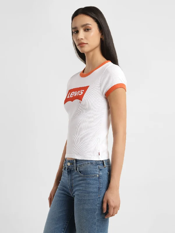 Women's Brand Logo Ringer Rib T Shirts