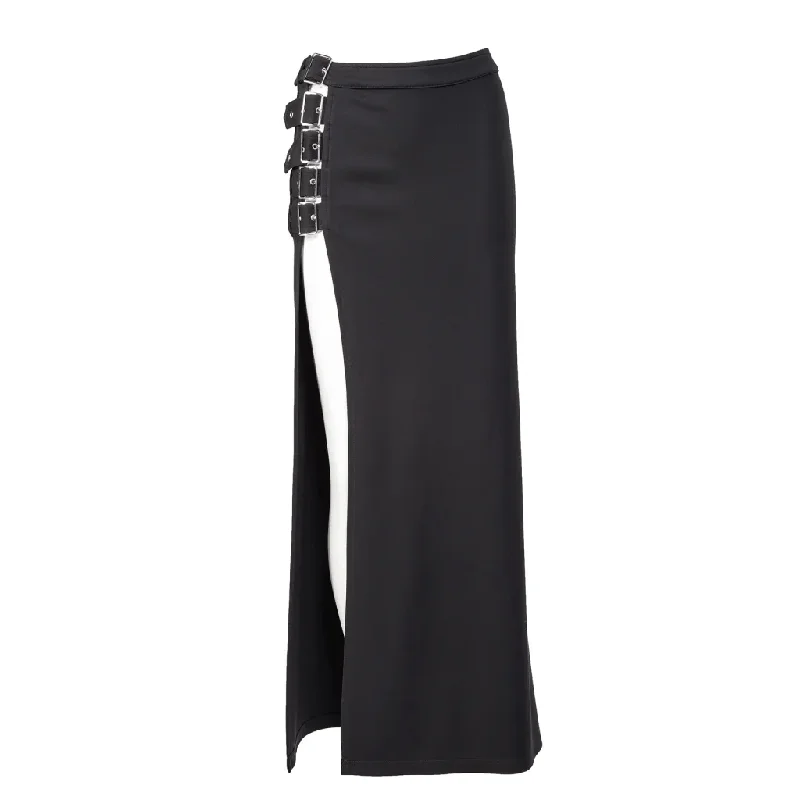 Women's Gothic Multi-buckle Split Skirt