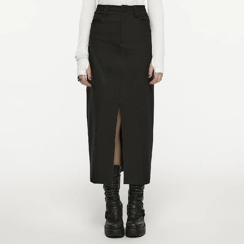 Women's Punk Split Straight Skirt