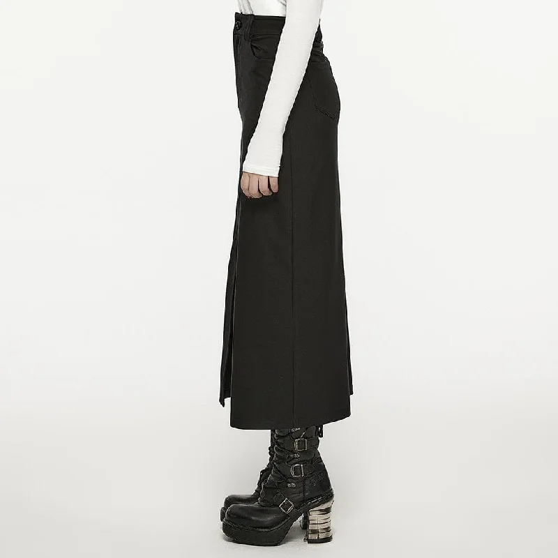 Women's Punk Split Straight Skirt