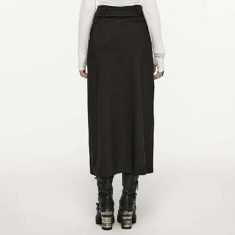 Women's Punk Split Straight Skirt