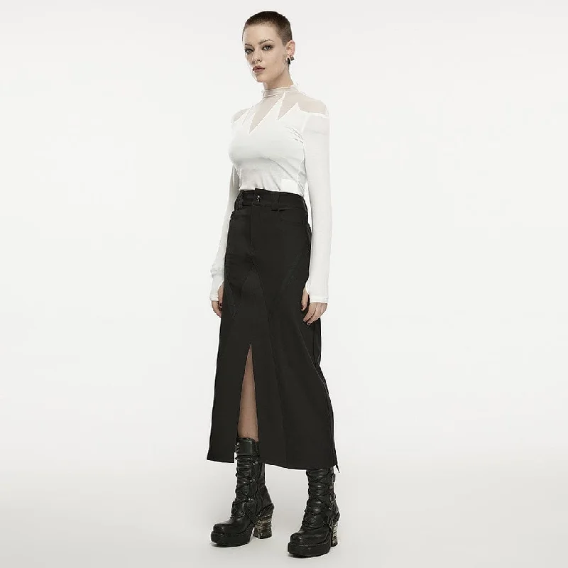 Women's Punk Split Straight Skirt