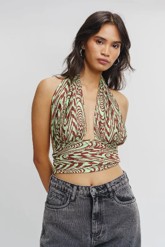 Wrap Over Printed Top