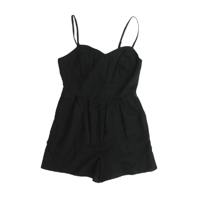 Black Solid Romper Relaxed Fit Romper Lounge