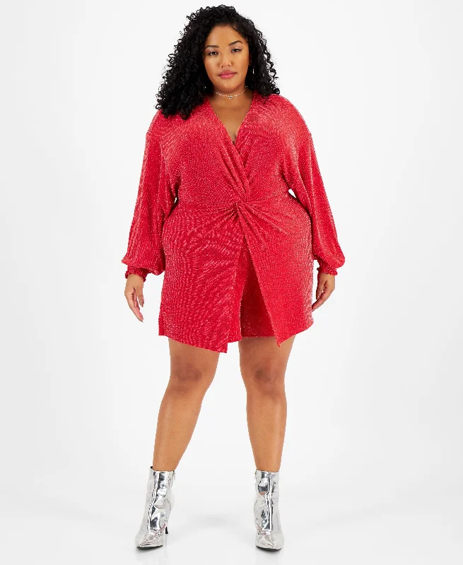 Plus Size Embellished Twist-Front Walkthrough Romper Spaghetti strap romper women