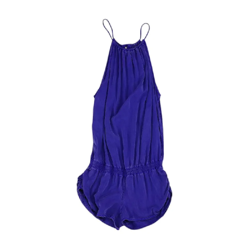 Purple Solid Romper Crisscross Back Romper Stylish