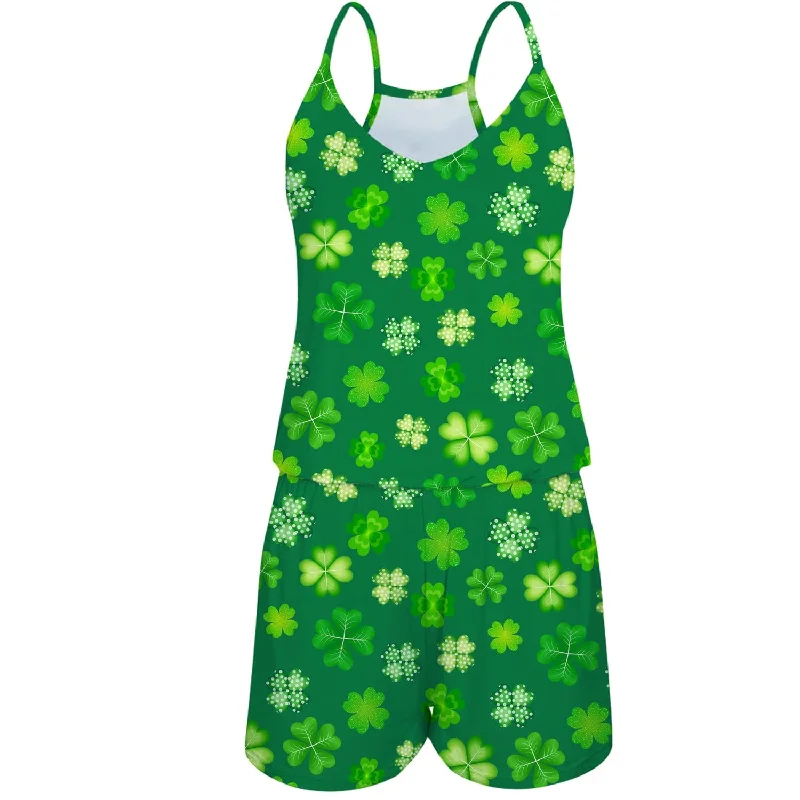 St Patrick's Day Green Funny Romper for Women T-shirt romper dress women