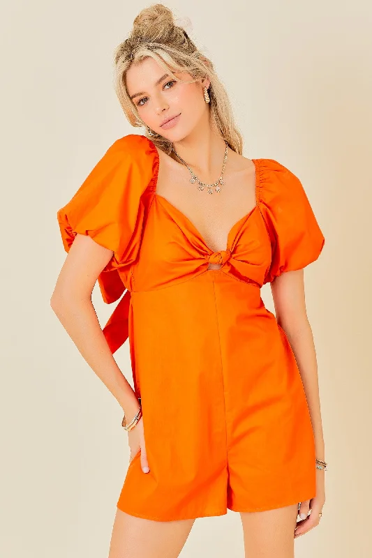 Sunkist Romper Draped Sleeve Romper Elegant