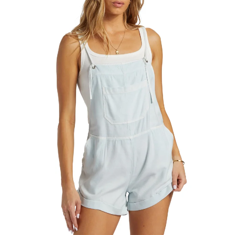 Billabong Women's Wild Pursuit Overall Romper Shorts Romper with wide leg