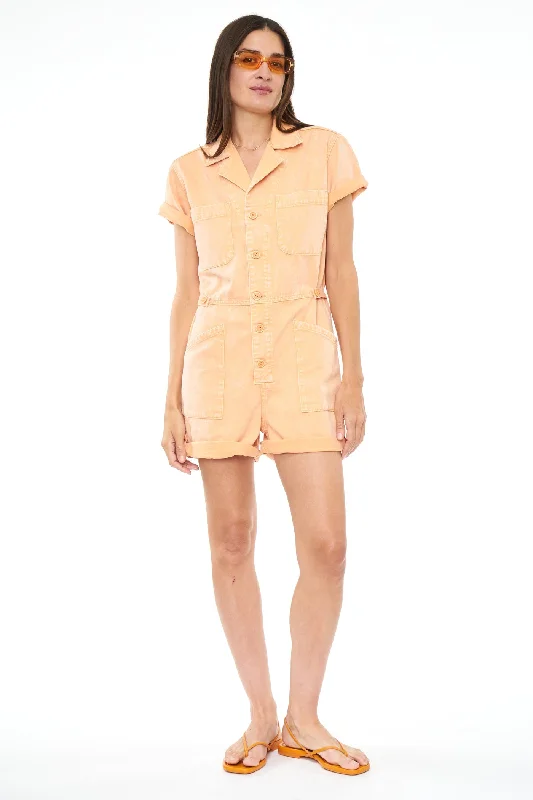 Pistola Parker Short Sleeve Romper in Sherbet Snow Lounge Ready Romper Cozy