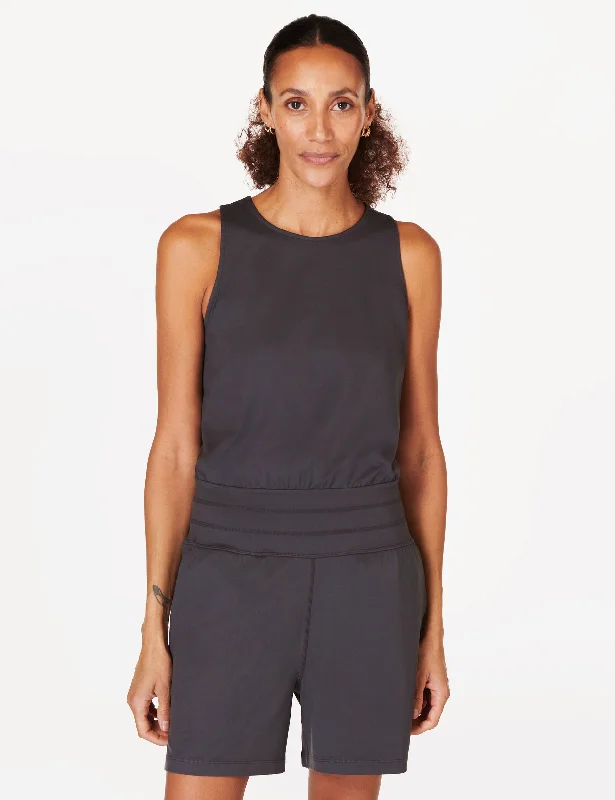 Gaia Performance Yoga Romper - Urban Grey Soft Denim Romper Classic