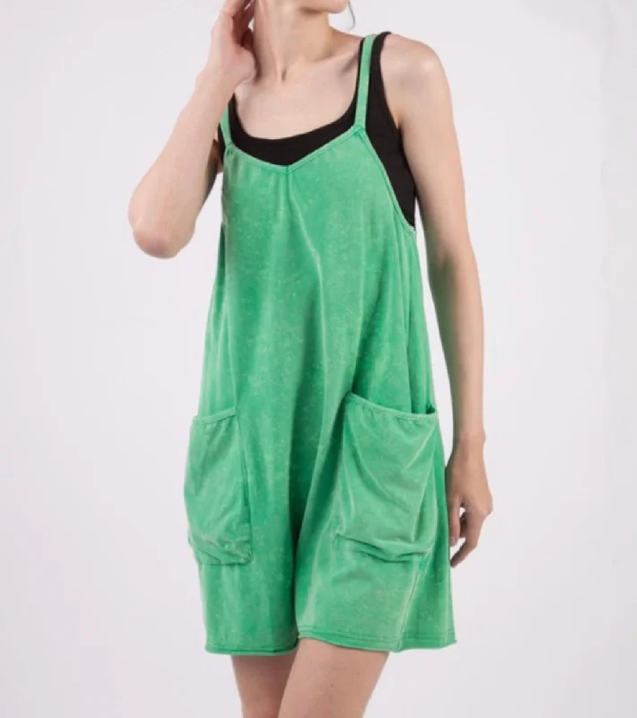 Voice Your Opinion Romper in Green Elegant Cutout Romper Chic