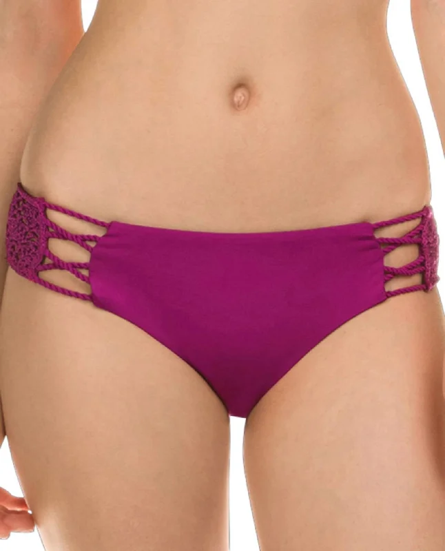 Lolita Crochet Maui Full Bikini Bottom In Isa Purple Triangle top bikini, Classic, Sexy, Comfortable