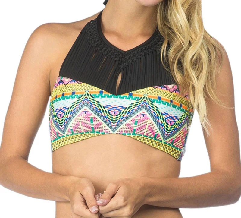 Macrame High Neck Bikini Top In Hob Desert Daze Tied bikini top, Adjustable, Sexy, Comfortable